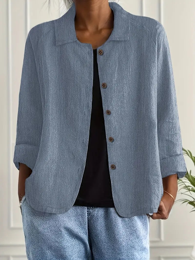 Ella Casual Button-Front Lightweight Jacket