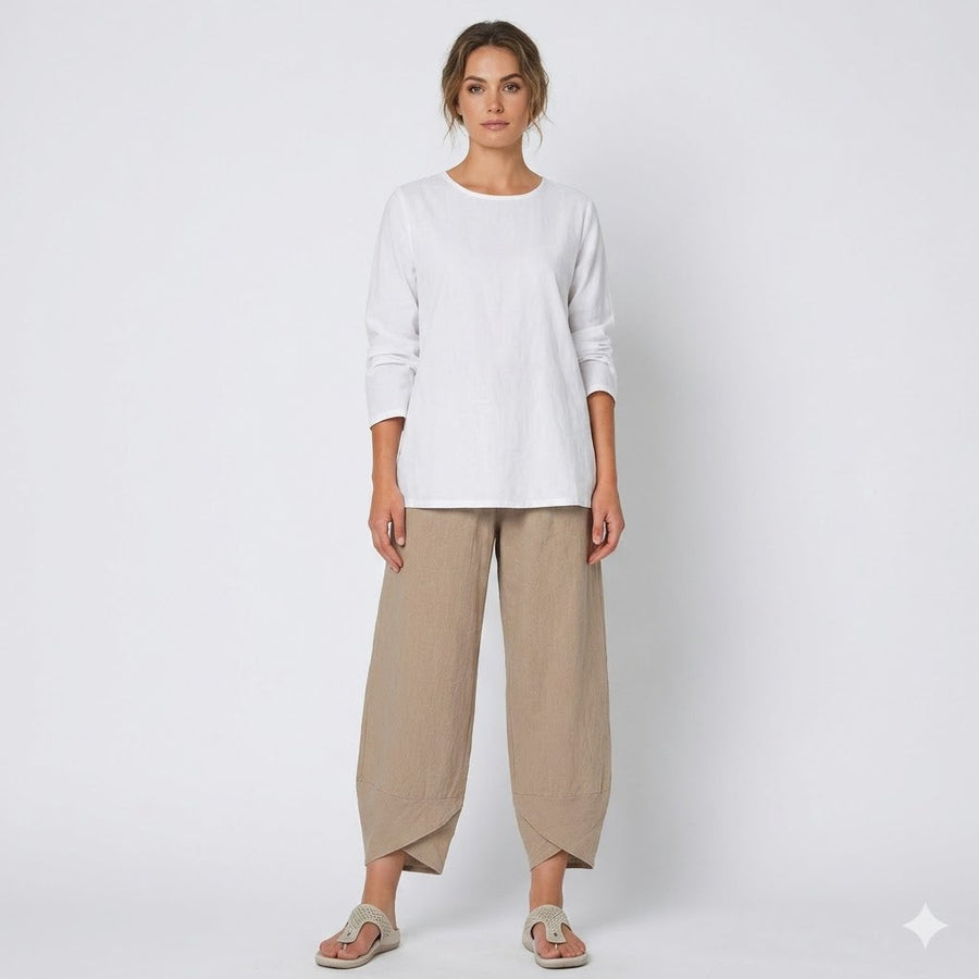 Women’s Relaxed Linen-Blend Trousers