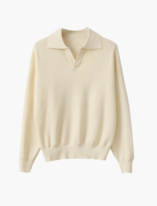 Men’s Textured Long-Sleeve Knit Polo