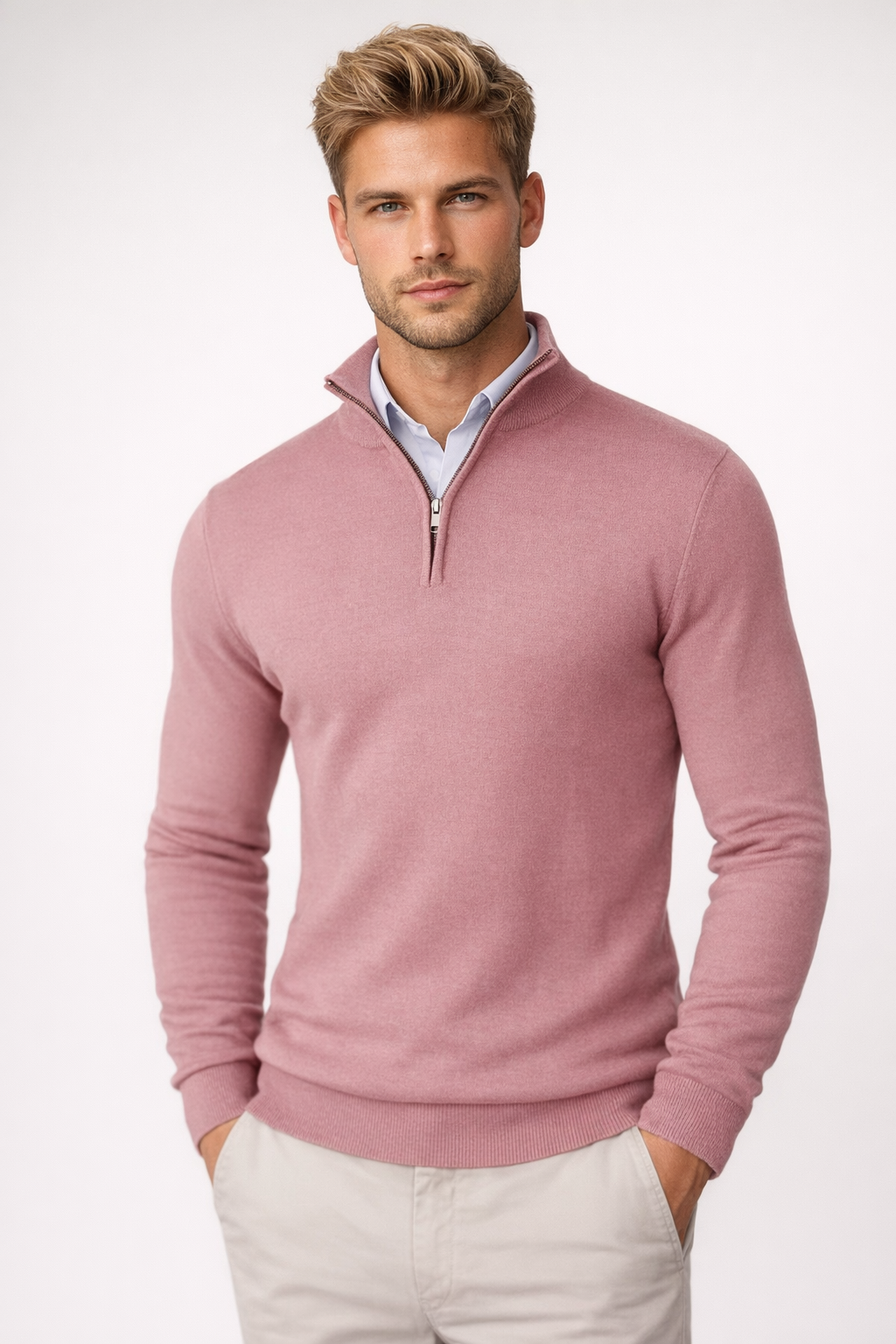 Christopher Half Zip High Neck Sweater