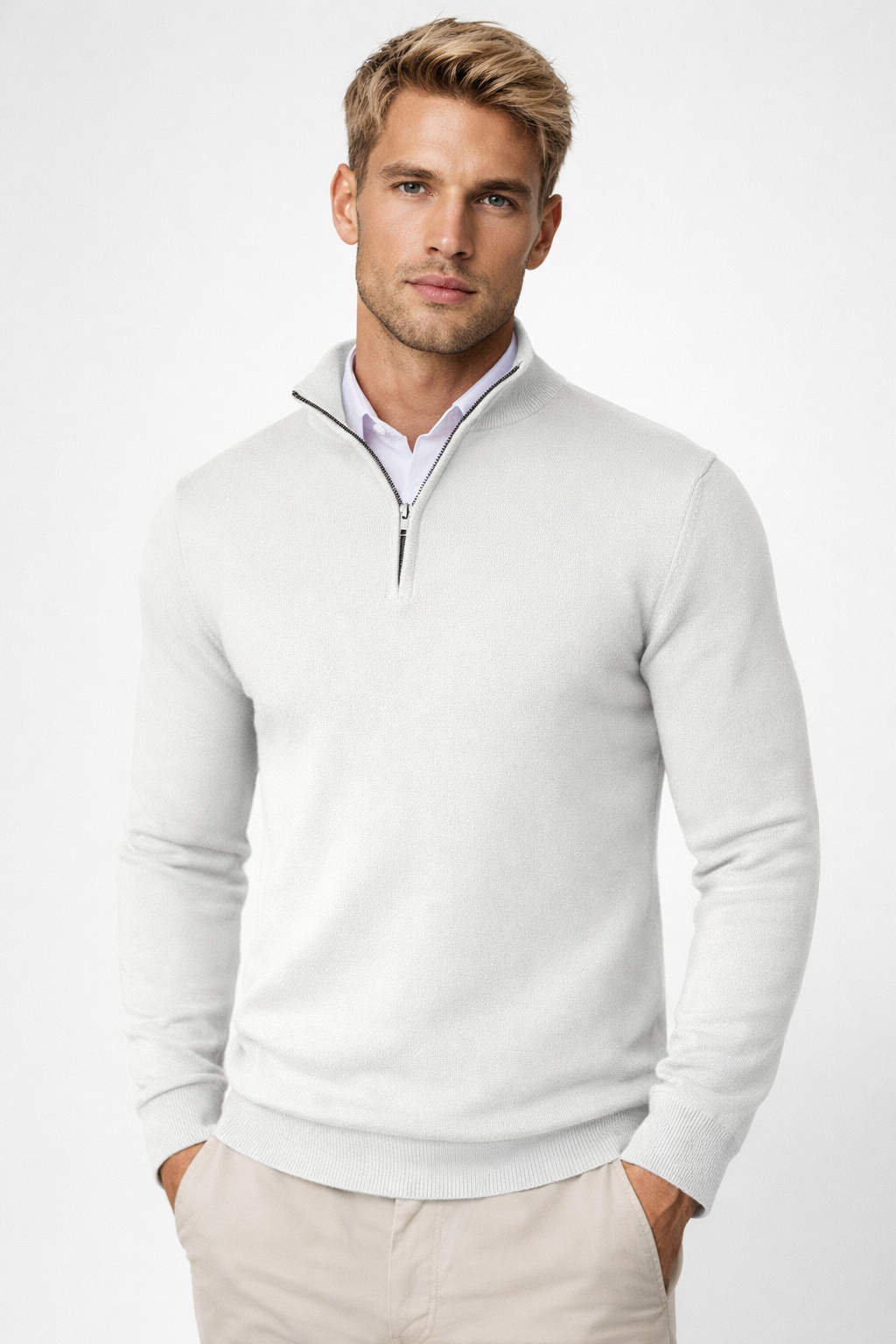 Christopher Half Zip High Neck Sweater