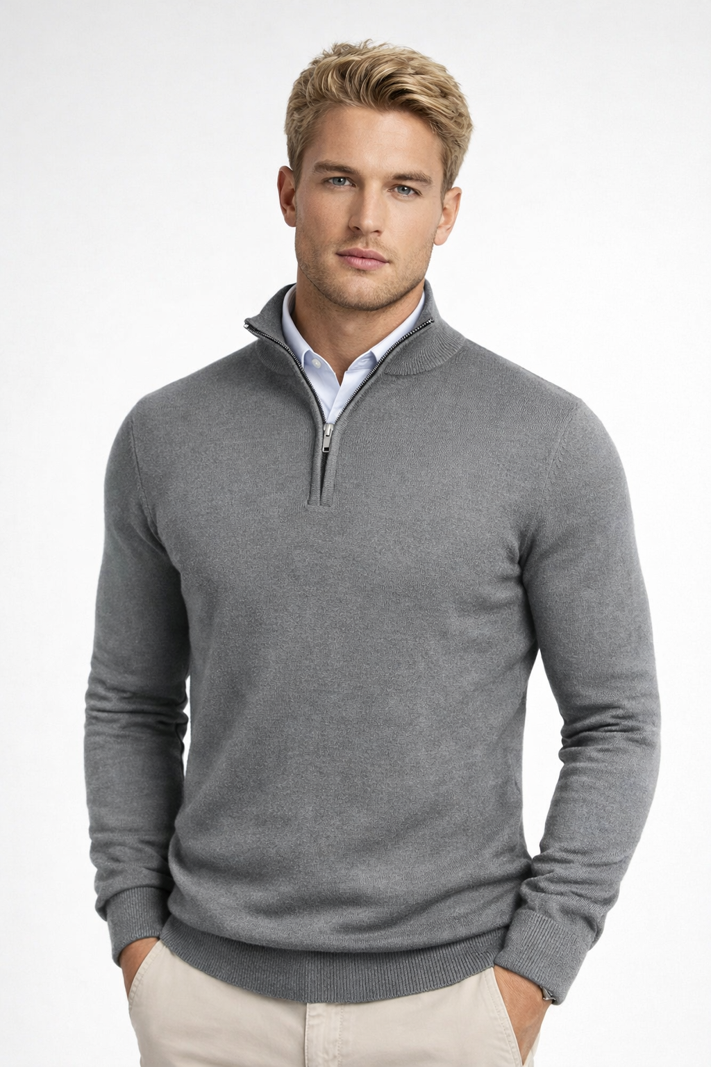 Christopher Half Zip High Neck Sweater