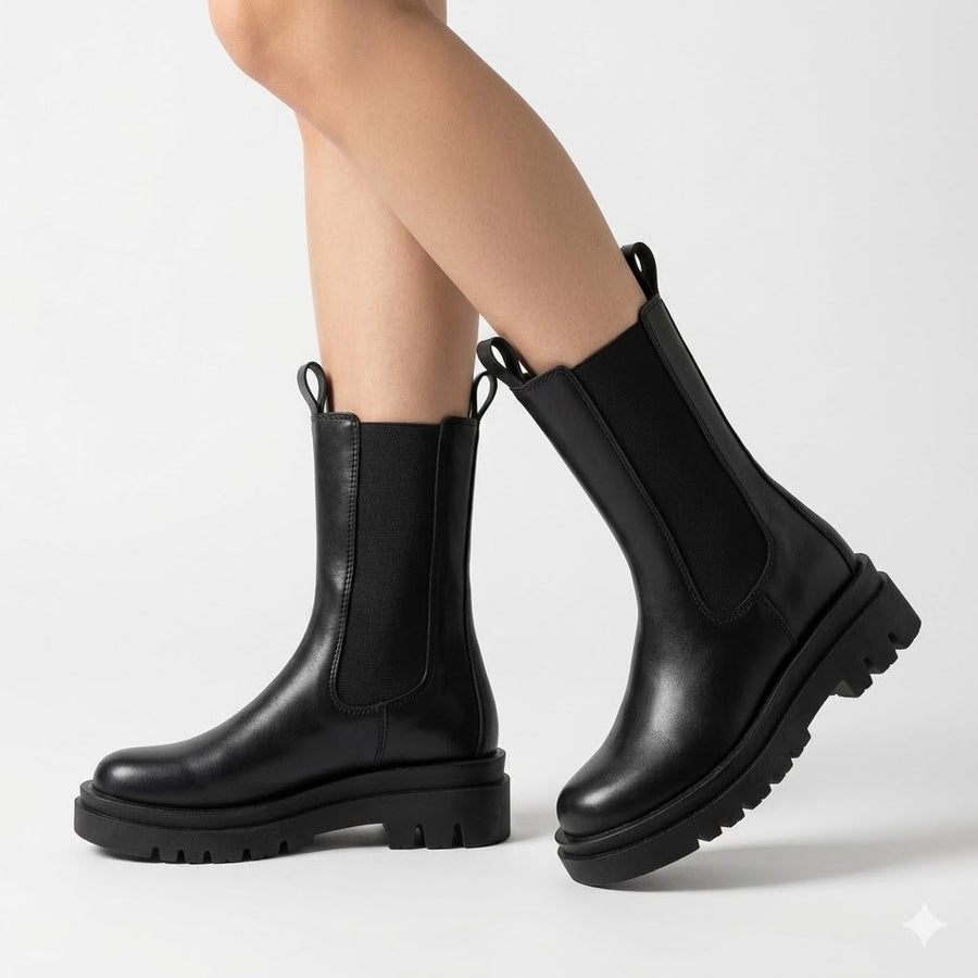 Women’s Chunky Chelsea Mid-Calf Boots
