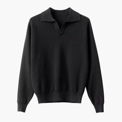 Men’s Textured Long-Sleeve Knit Polo