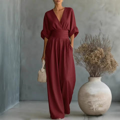 Women’s Wide-Leg V-Neck Jumpsuit