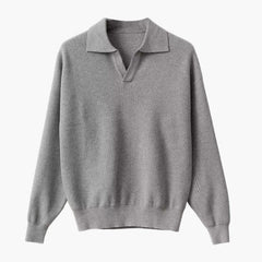 Men’s Textured Long-Sleeve Knit Polo