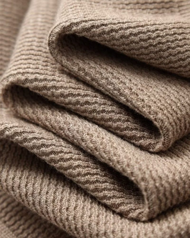 Men’s Textured Long-Sleeve Knit Polo