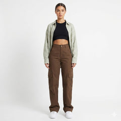 Women’s High-Waisted Cargo Trousers