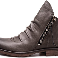 Men’s Side-Zip Leather-Look Boots