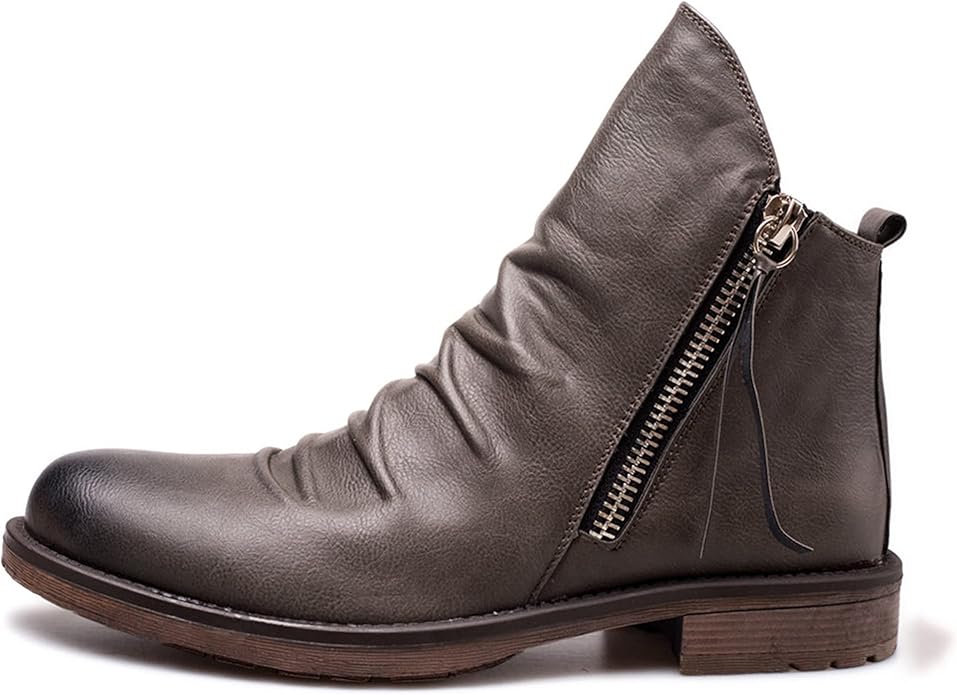 Men’s Side-Zip Leather-Look Boots
