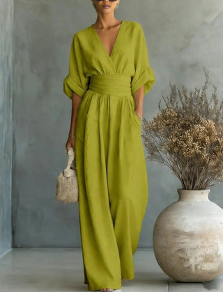 Women’s Wide-Leg V-Neck Jumpsuit