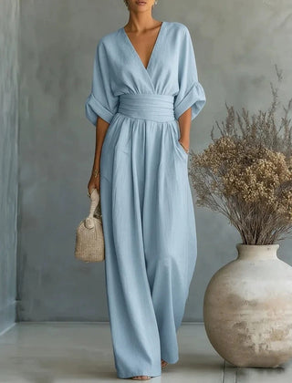 Women’s Wide-Leg V-Neck Jumpsuit