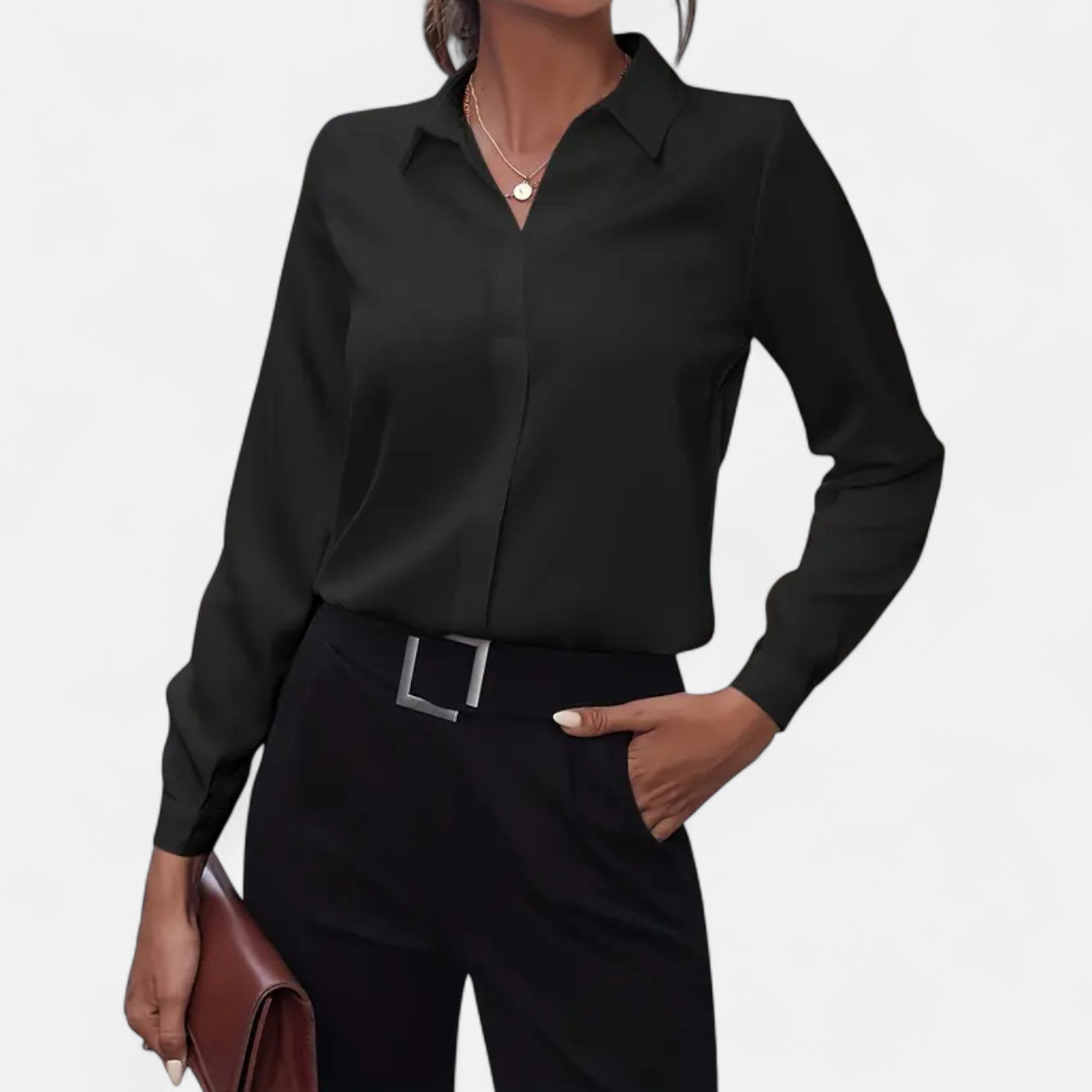 Women’s V-Neck Long-Sleeve Blouse