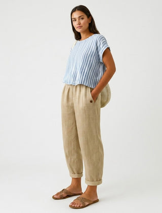 Women’s Cropped Linen-Blend Trousers