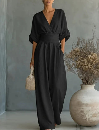 Women’s Wide-Leg V-Neck Jumpsuit
