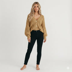 Women’s Chunky Knit Button Cardigan