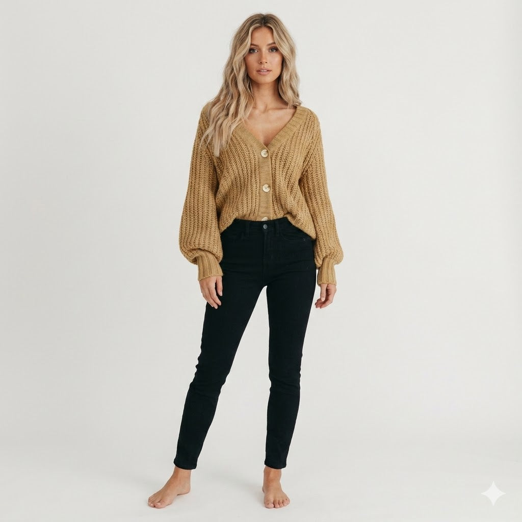 Women’s Chunky Knit Button Cardigan
