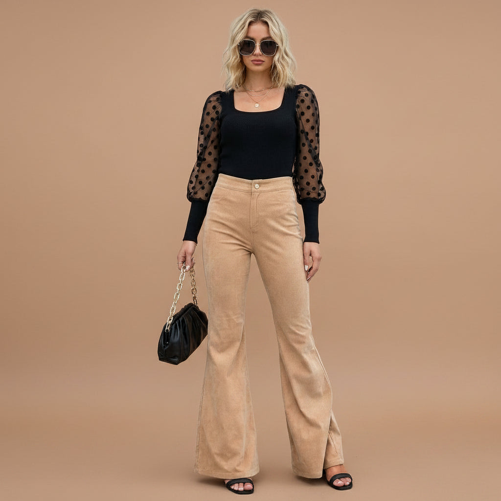 Women’s High-Waisted Flared Trousers