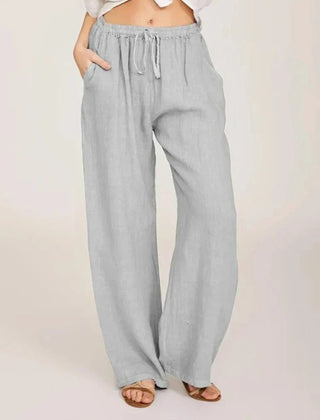 Women’s Relaxed Linen-Blend Wide-Leg Trousers