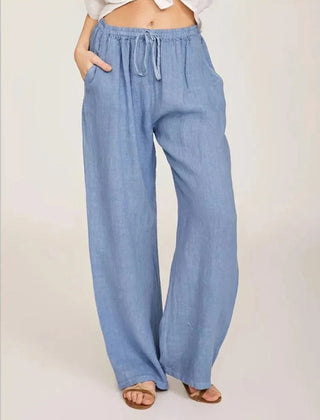 Women’s Relaxed Linen-Blend Wide-Leg Trousers