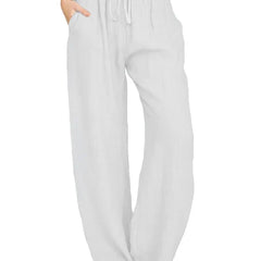Women’s Relaxed Linen-Blend Wide-Leg Trousers