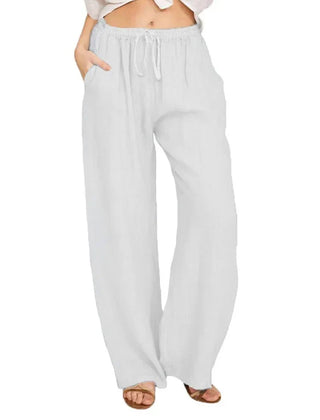 Women’s Relaxed Linen-Blend Wide-Leg Trousers