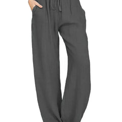 Women’s Relaxed Linen-Blend Wide-Leg Trousers