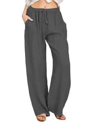Women’s Relaxed Linen-Blend Wide-Leg Trousers