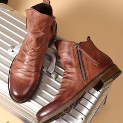 Men’s Side-Zip Leather-Look Boots