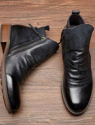 Men’s Side-Zip Leather-Look Boots