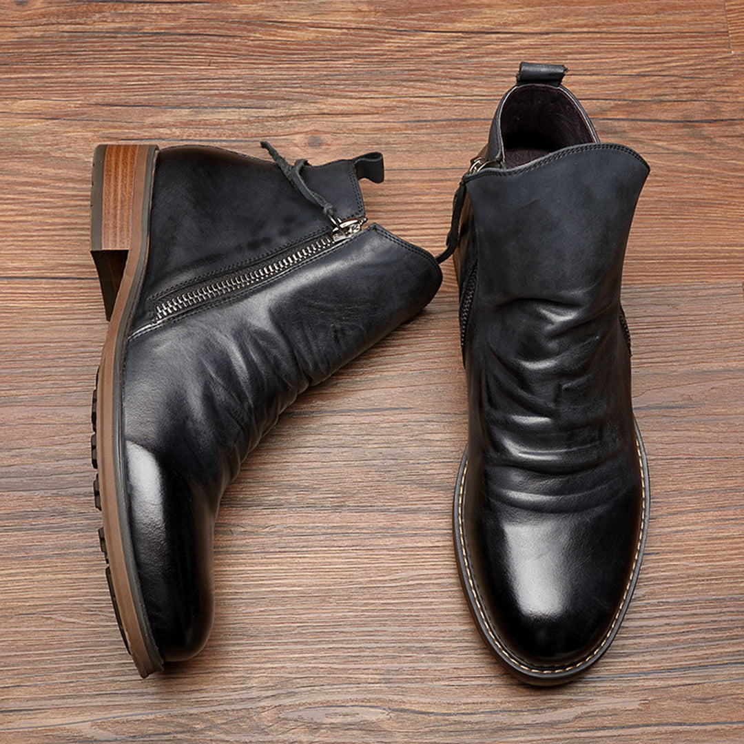 Men’s Side-Zip Leather-Look Boots