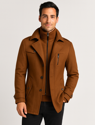 Men’s Structured Long Overcoat