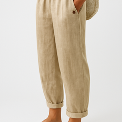 Women’s Cropped Linen-Blend Trousers