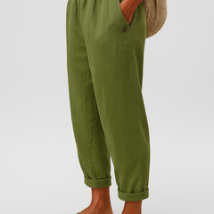 Women’s Cropped Linen-Blend Trousers