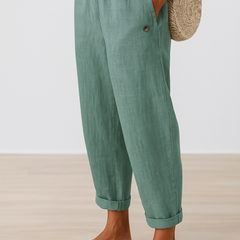 Women’s Cropped Linen-Blend Trousers
