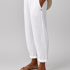Women’s Cropped Linen-Blend Trousers