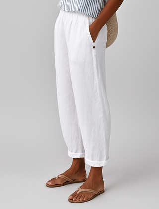 Women’s Cropped Linen-Blend Trousers