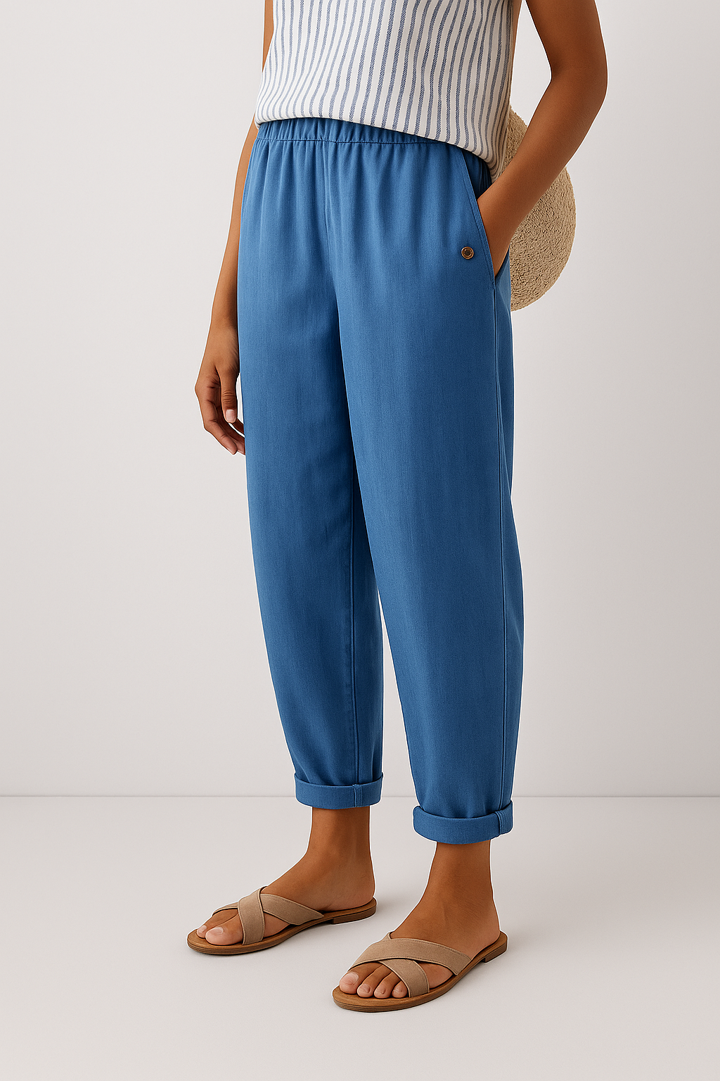 Women’s Cropped Linen-Blend Trousers