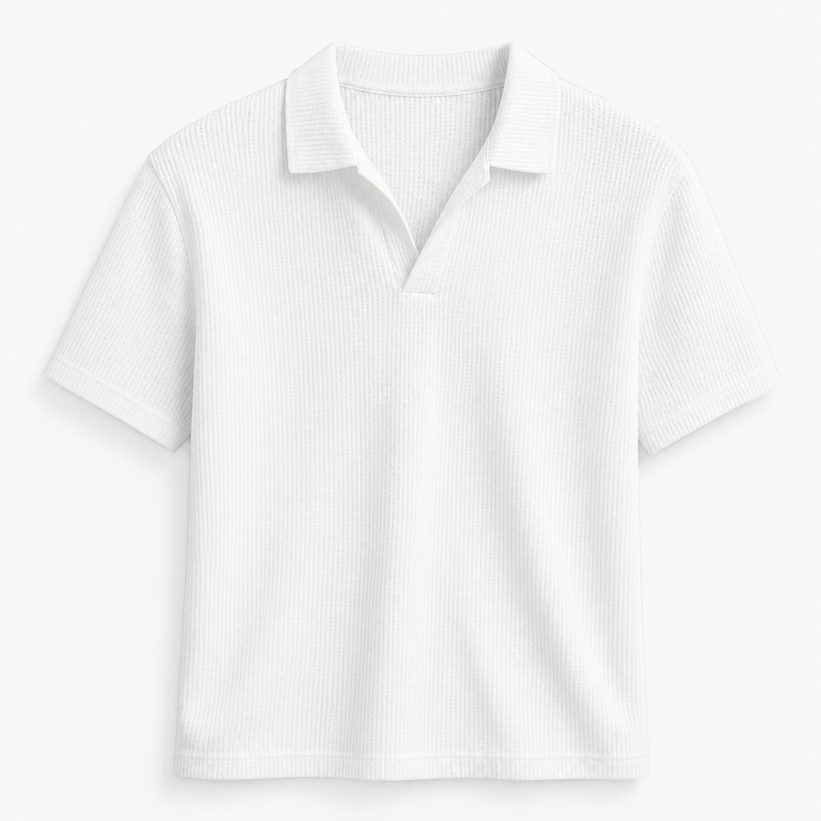 Men’s Ribbed Short-Sleeve Polo