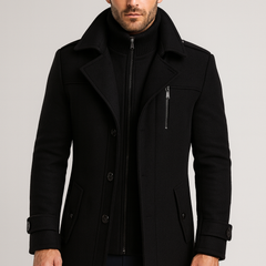 Men’s Structured Long Overcoat