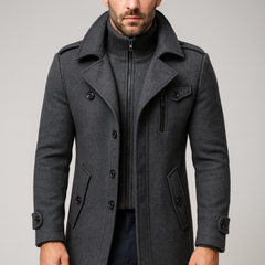 Men’s Structured Long Overcoat