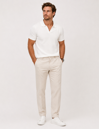 Men’s Ribbed Short-Sleeve Polo