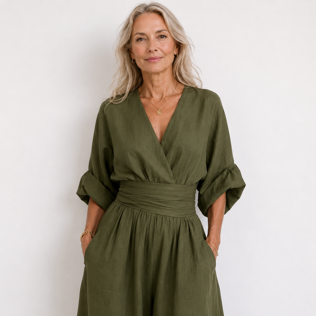 Women’s Wide-Leg V-Neck Jumpsuit