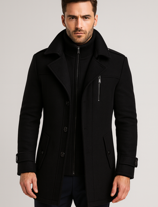 Men’s Structured Long Overcoat