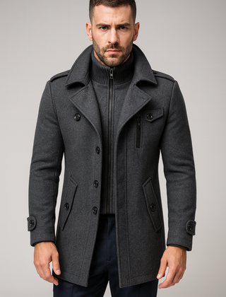 Men’s Structured Long Overcoat