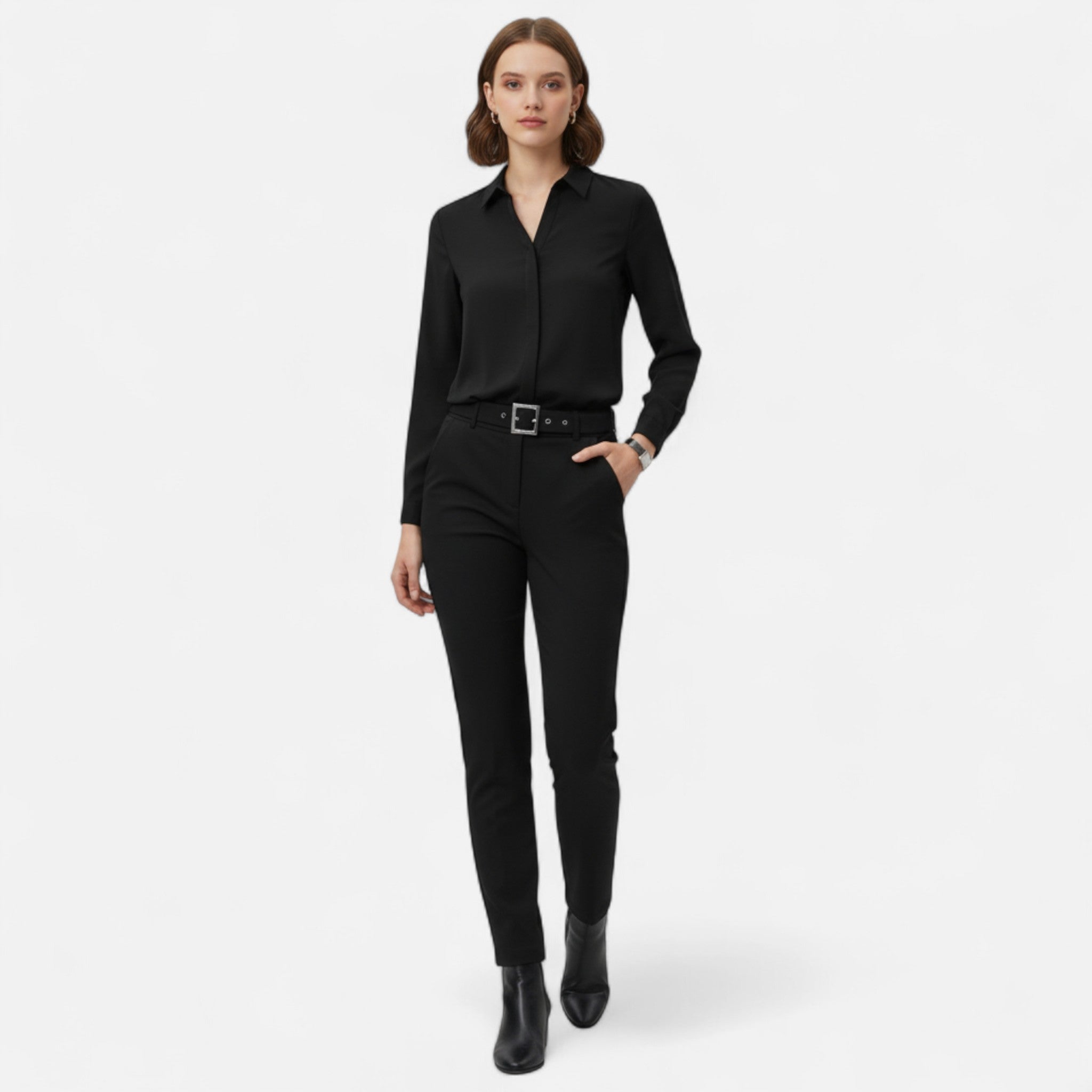 Women’s V-Neck Long-Sleeve Blouse