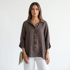 Women’s Relaxed Cotton-Linen Button-Up Shirt