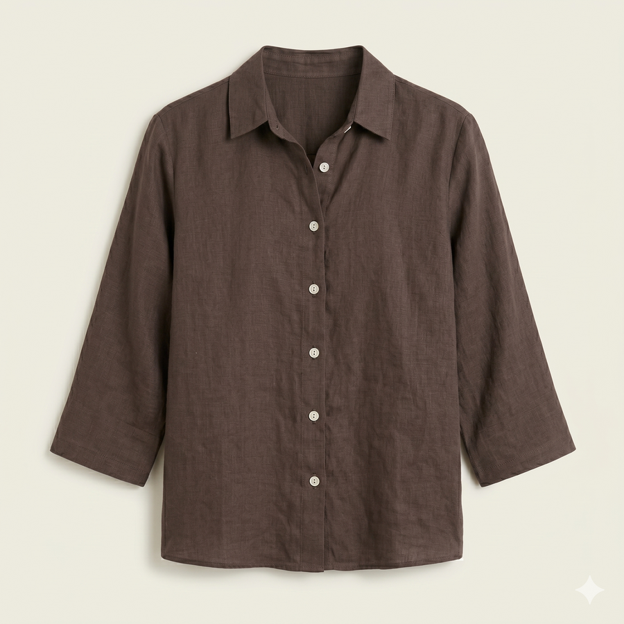 Women’s Relaxed Cotton-Linen Button-Up Shirt