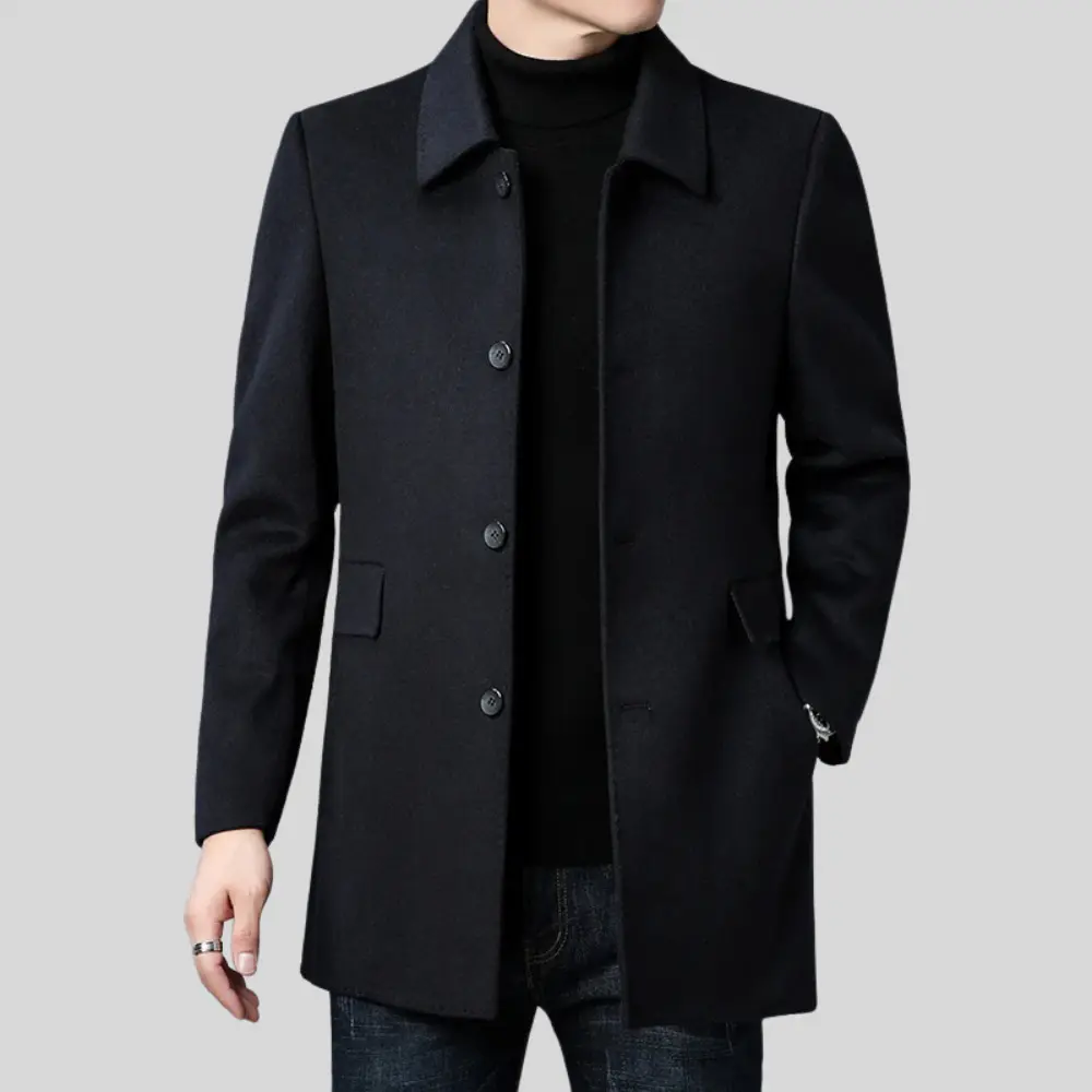 Men’s Classic Wool-Blend Overcoat
