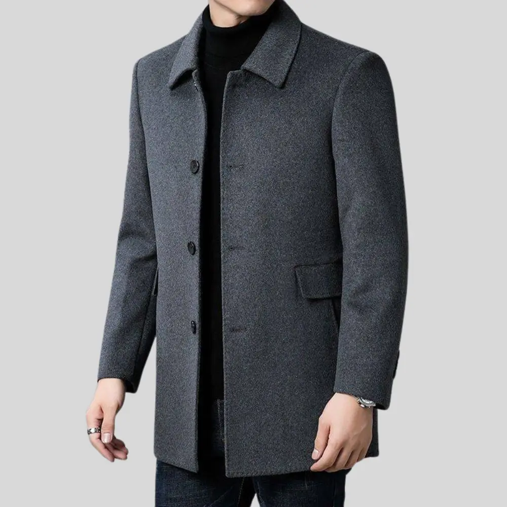 Men’s Classic Wool-Blend Overcoat